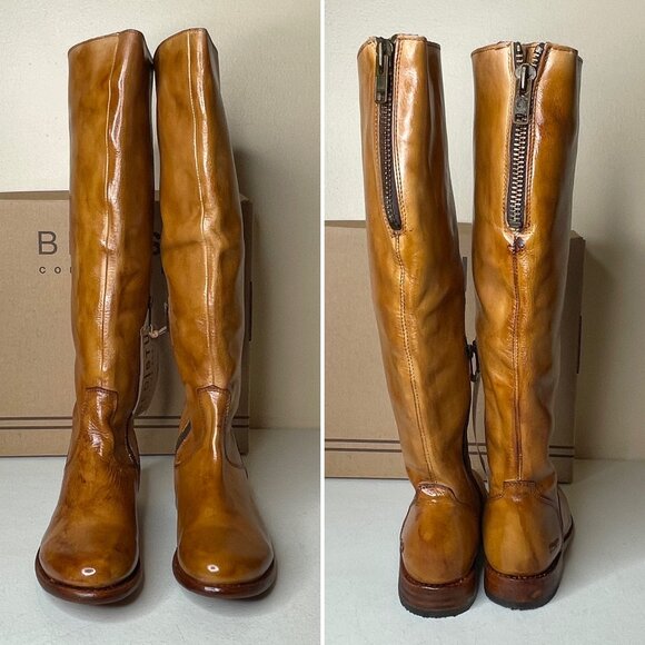 BED STU Tess Distressed Tan Leather Tall Riding Boots BedStu Size 7.5 - Picture 6 of 16